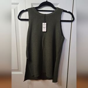 Express Olive Green Sleeveless Knit Top